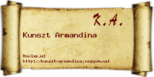 Kunszt Armandina névjegykártya